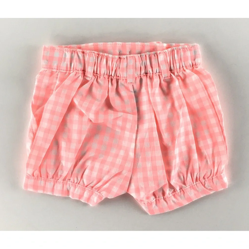 Carter's Baby Girl 12M Bubble Shorts Set 2pk Fruit Gingham‎ Pink NWT